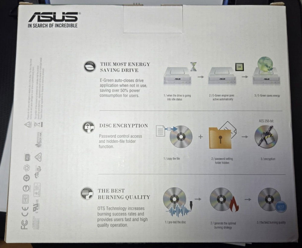 ASUS 24X SATA Internal Optical Drive - DRW-24B3ST/BLK/G/AS