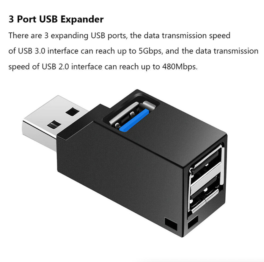 3-Port USB 3.0 Hub - High-Speed Data Transfer for Multiple Devices