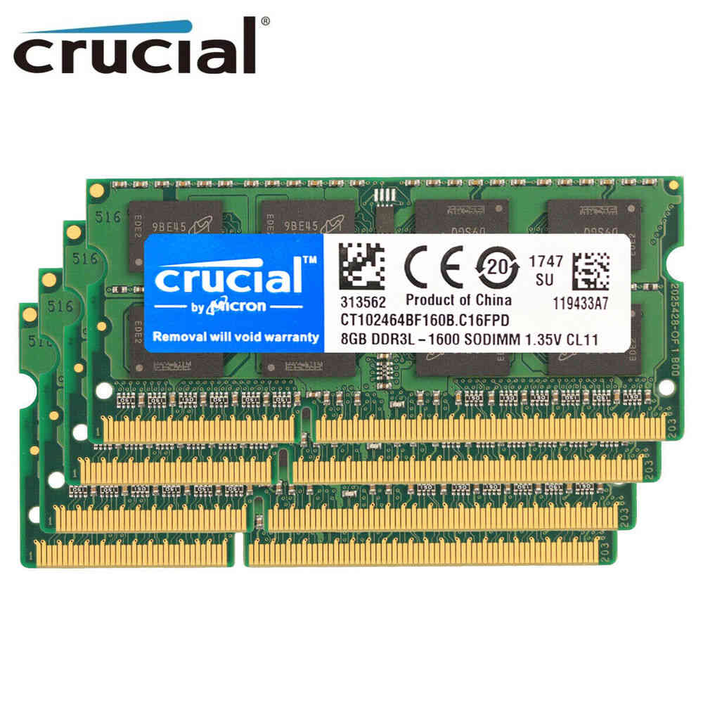Crucial 8GB DDR3L 1600MHz SODIMM Laptop Memory Upgrade