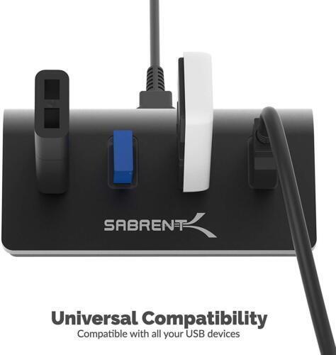 SABRENT 4-Port USB 3.0 Aluminum Hub with 2.5ft Cable (HB-MC3B)