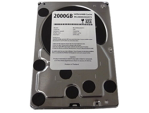 WL 2TB 7200RPM SATA2 Desktop Hard Drive with 64MB Cache