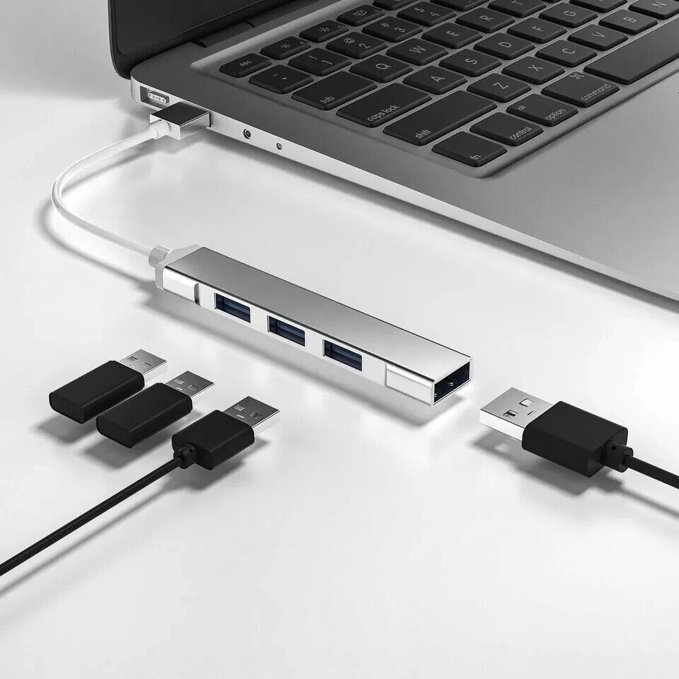 4-Port USB 3.0 Hub with Splitter and Expander for Enhanced Connectivity