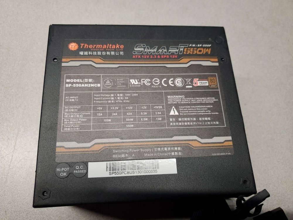 Thermaltake SP-550P Smart Series 550W Power Supply - Reliable and Efficient PSU