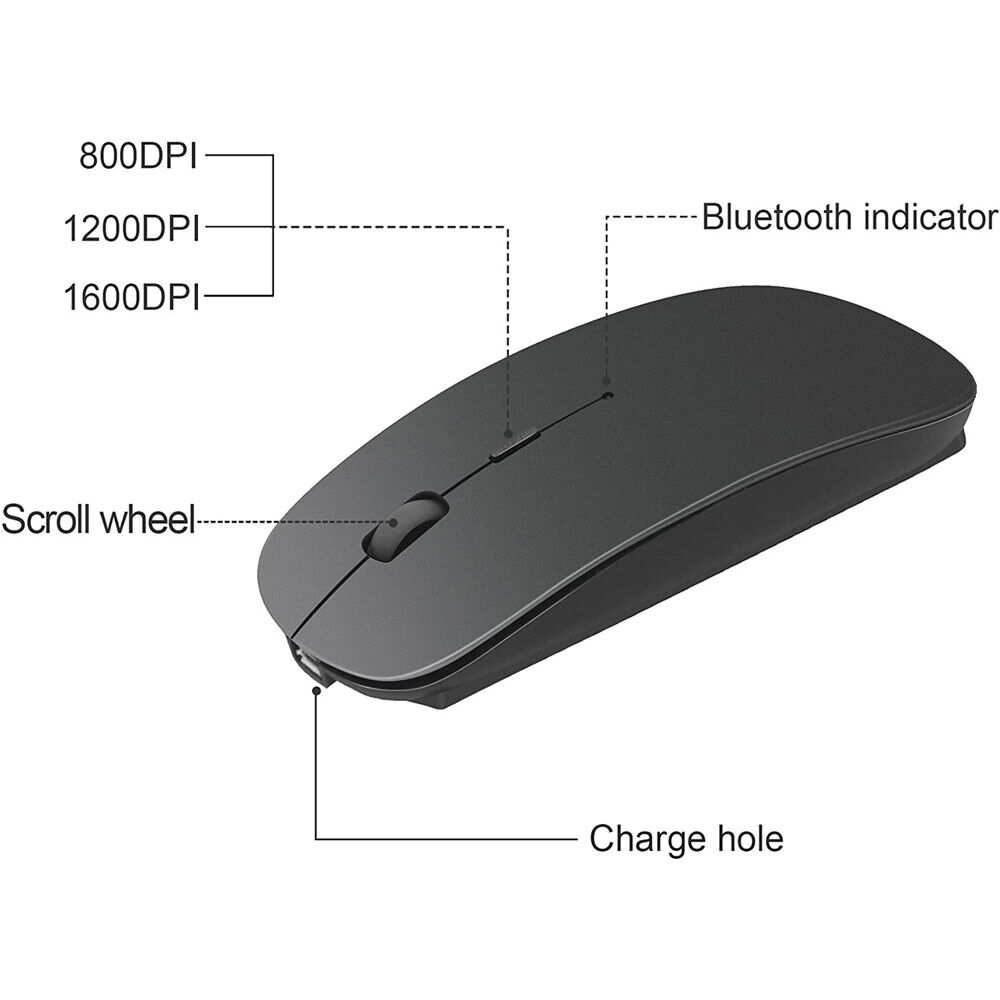 Rechargeable Universal Wireless Mouse for Multiple Devices