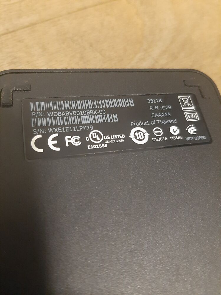 1TB Western Digital Elements Portable Hard Drive - WDBABV0010BBK-00