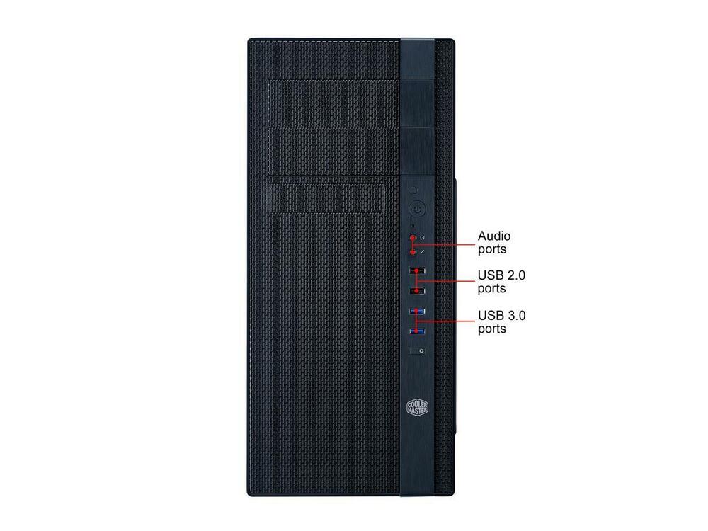 Cooler Master N400 ATX Tower - Minimalist Design with Front Mesh Ventilation