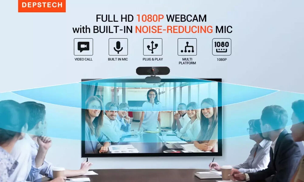 1080P Full HD USB Webcam with Built-in Microphone