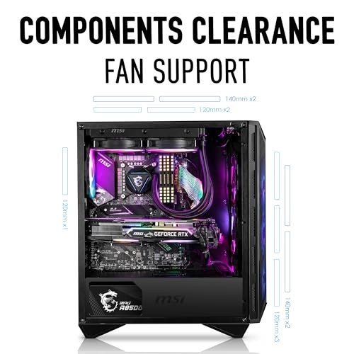 MSI MPG GUNGNIR 111R Mid Tower Gaming PC Case with USB 3.2 Gen2x2 Type-C - Black