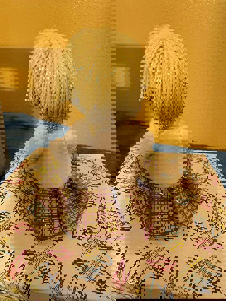 Retro LINO ZAMPIVA Spaghetti Ware 4" Doll Figurine - Girl with Laptop