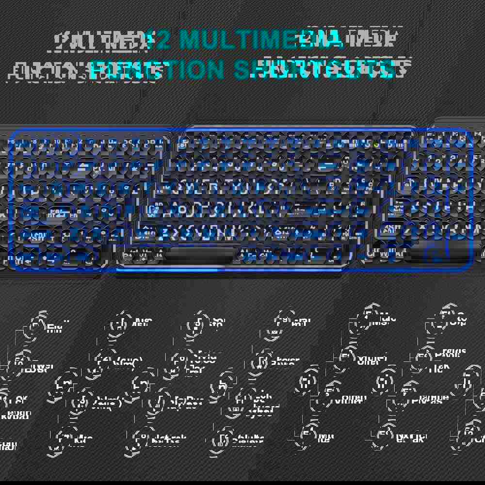 7-Color Backlit Large Print Wired USB Keyboard