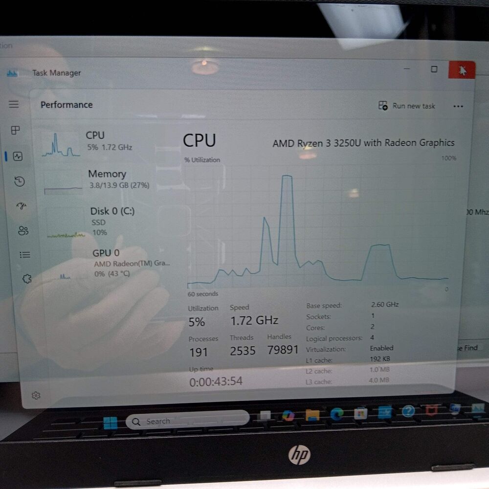 HP 15-dy2xxx 14-FQ110WM Laptop with Ryzen 3 3250U, 16GB RAM, 1TB SSD