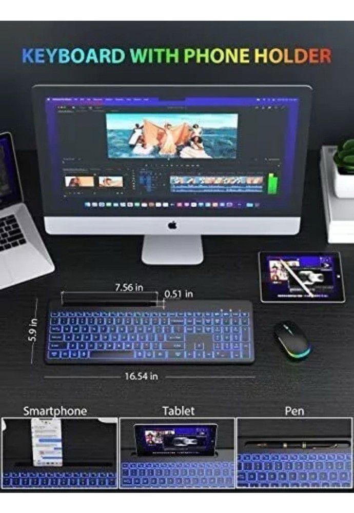 AX223 Wireless Keyboard with Bluetooth & 2.4GHz Connectivity