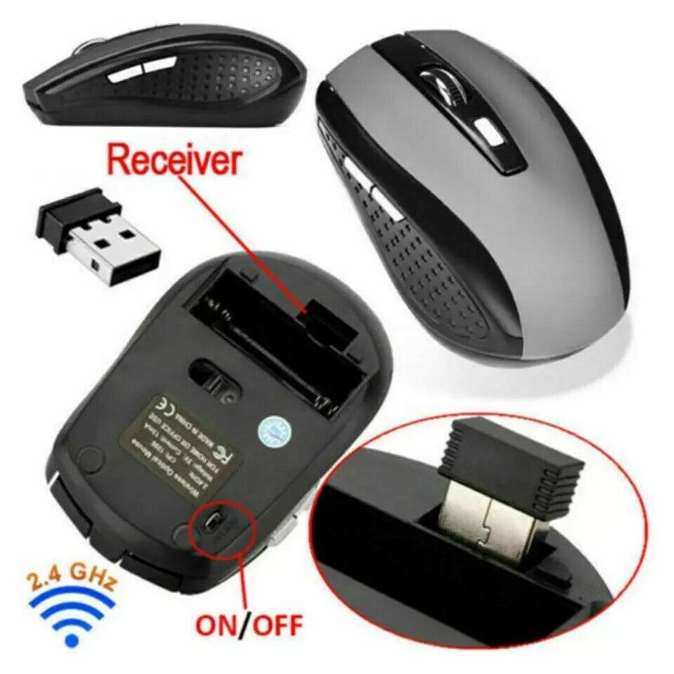 2.4GHz Wireless Optical Mouse with USB Receiver