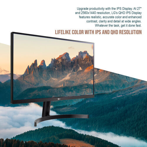 LG 27QN600-B 27 Inch QHD IPS Monitor with HDR10 and AMD FreeSync