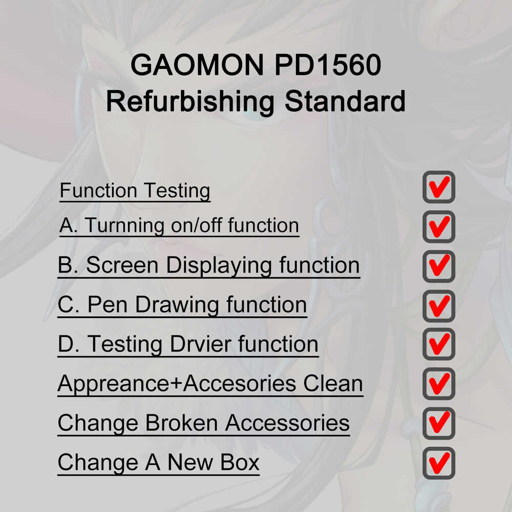GAOMON PD1560 Digital Graphic Drawing Tablet with 10 Shortkeys and Screen Pen Display