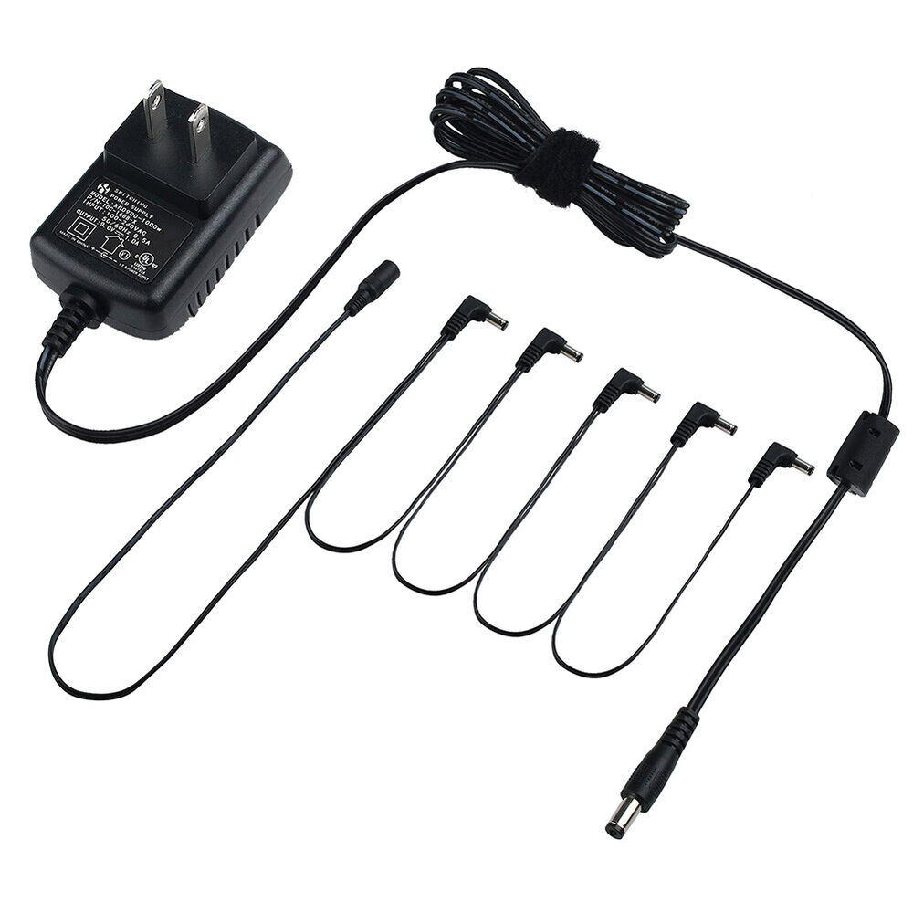 5-Way Daisy Chain Cable for Guitar Effects with 9V Power Supply