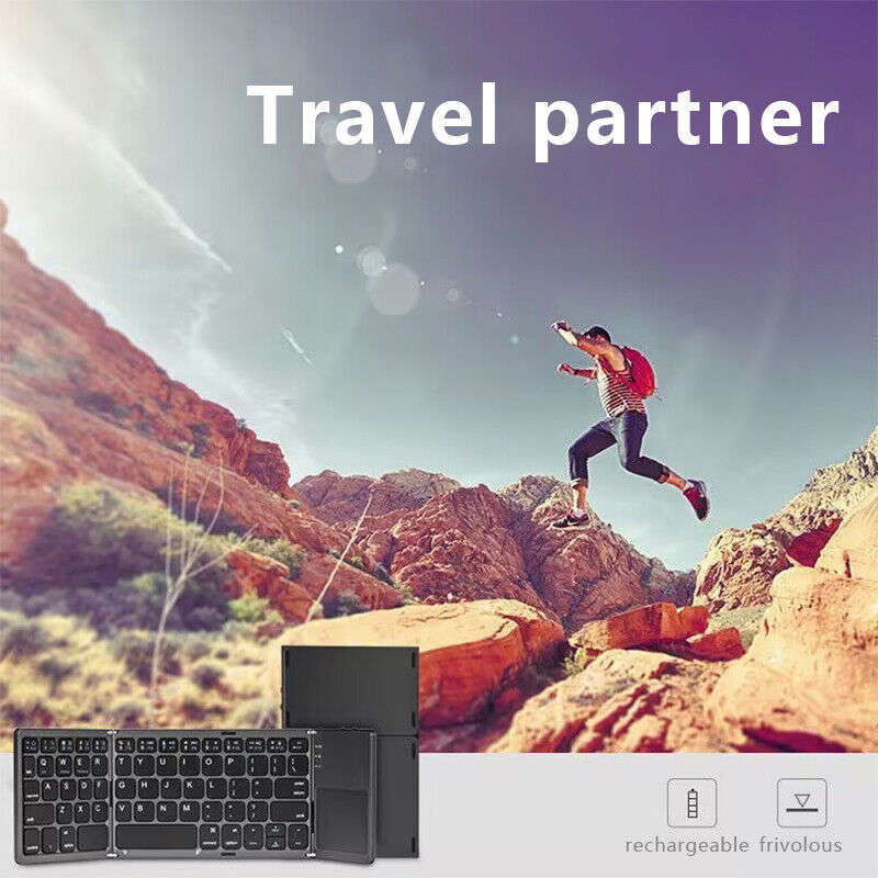Compact Foldable Bluetooth Keyboard with Touchpad