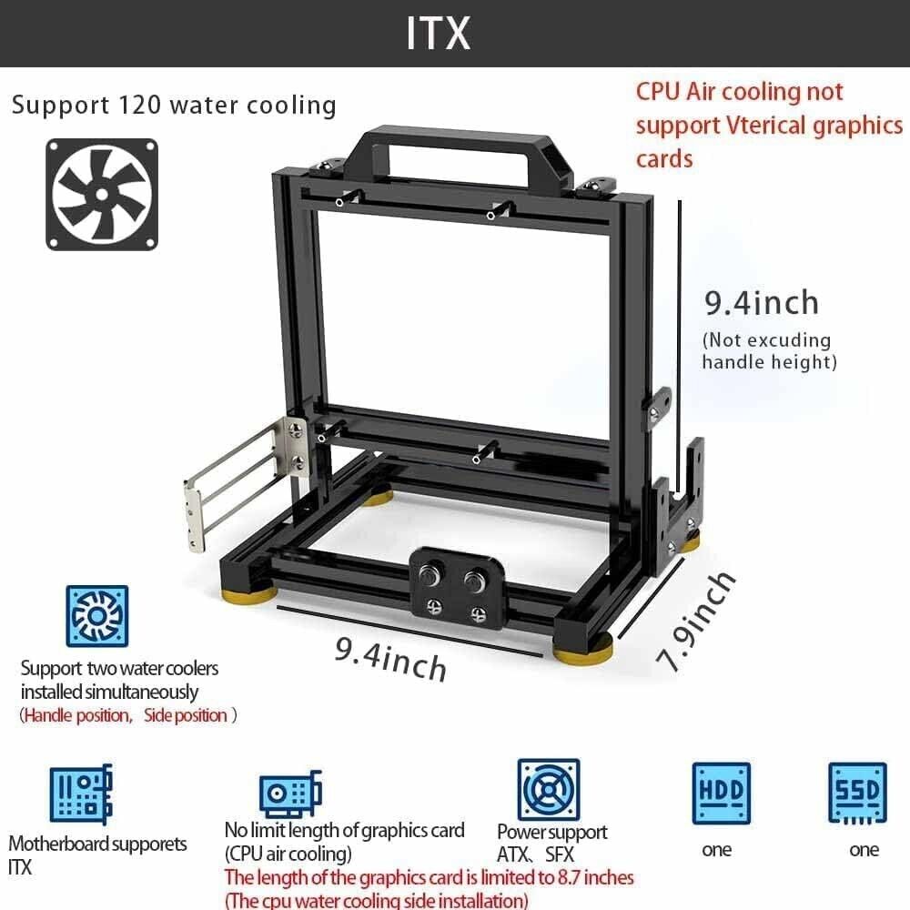 Premium Compact Open Chassis for DIY PC Builds - Dual Water Cooling Ready
