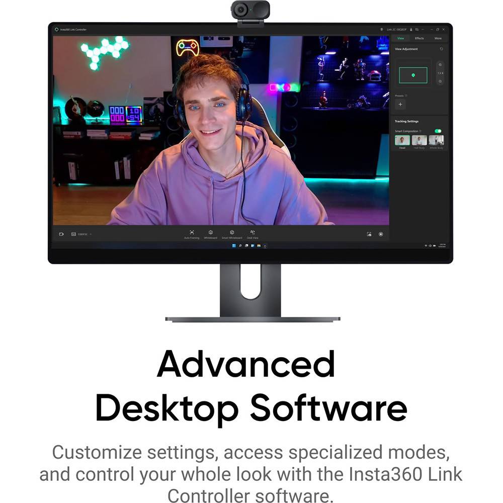 Insta360 Link 2C AI-Powered 4K Webcam - Premium Video Conferencing Solution