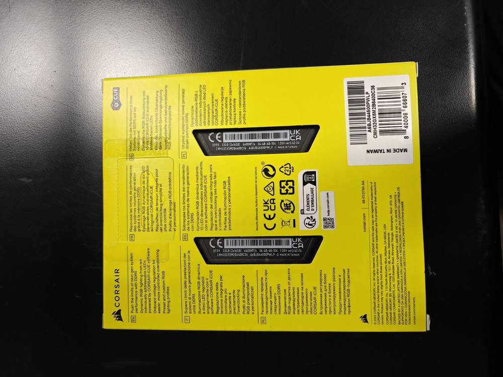 CORSAIR Vengeance RGB 32GB (2 x 16GB) DDR5 6400MHz Desktop Memory