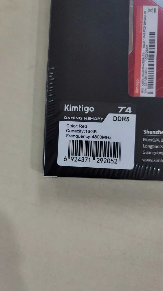 Kimitigo T4 DDR5 16GB (1x16GB) 4800MHz UDIMM CL40 Gaming Desktop Memory RAM