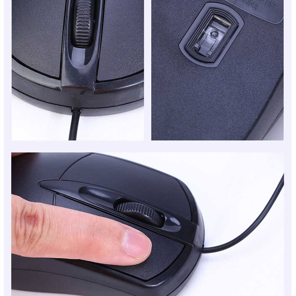 High-Precision USB 2.0 Wired Optical Mouse with Scroll Wheel