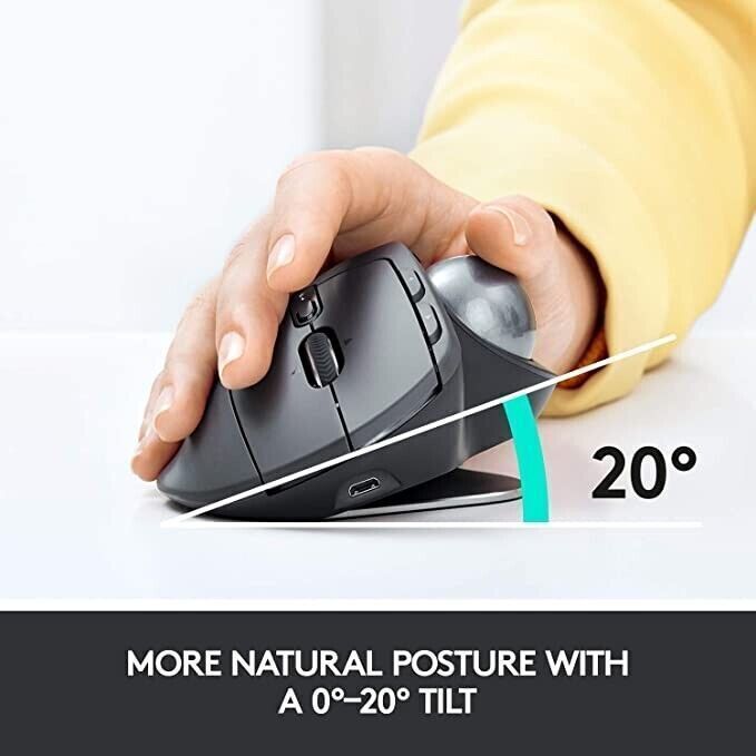 Logitech MX Ergo Plus Wireless Mouse - Graphite