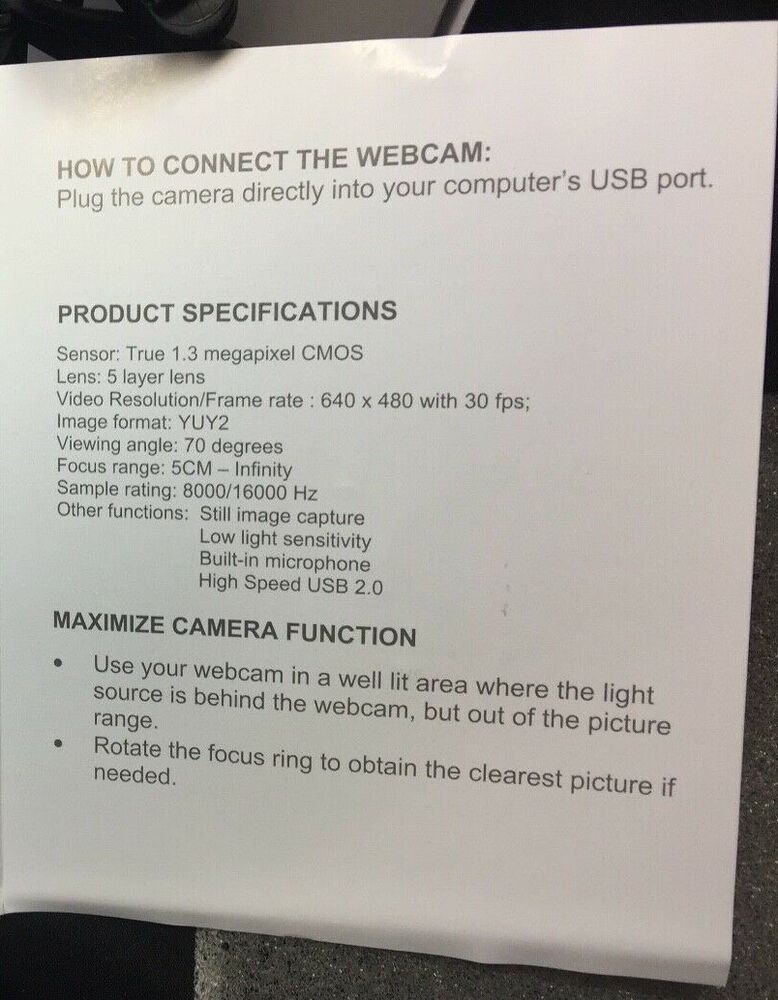 Kryterion 640x480 Webcam with Mic for Home Schooling