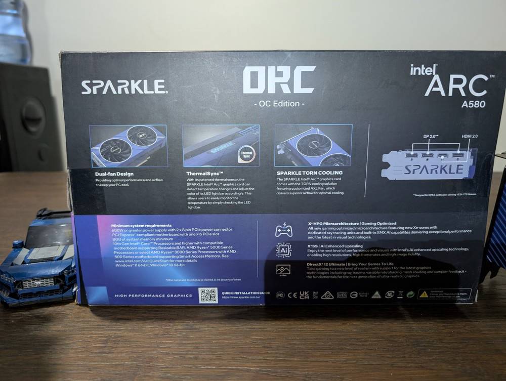 SPARKLE Intel Arc A580 ORC OC Edition 8GB GDDR6 ThermalSync GPU (SA580C-8GOC)