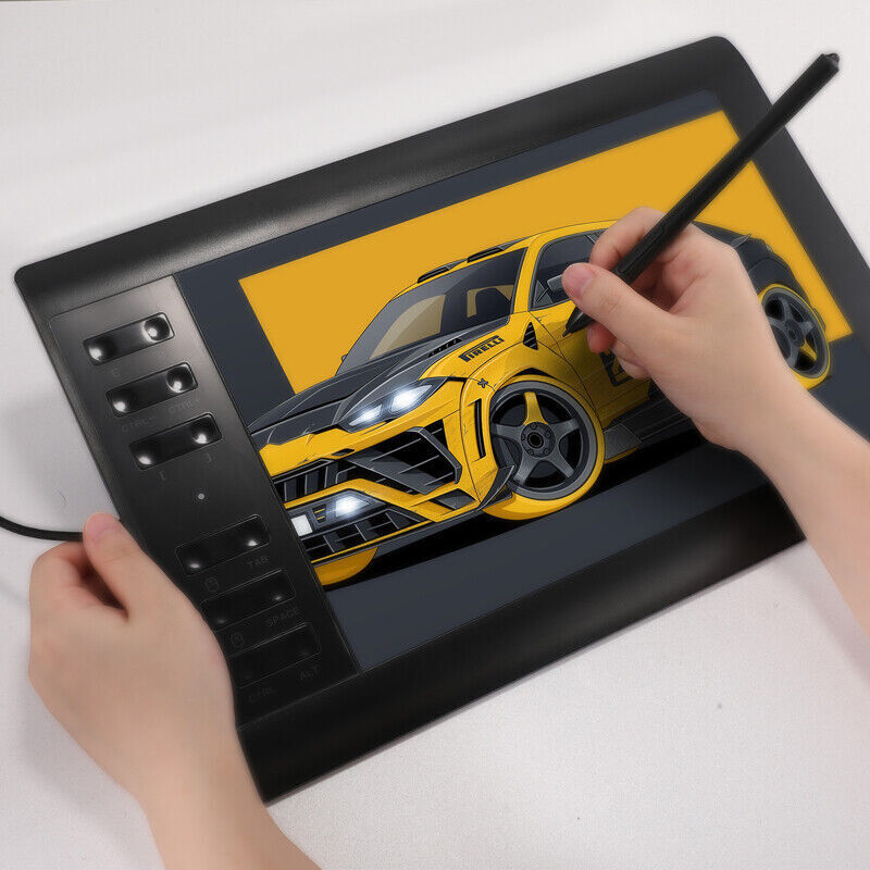 10x6 inch HD Graphics Tablet with Battery-free Pen
