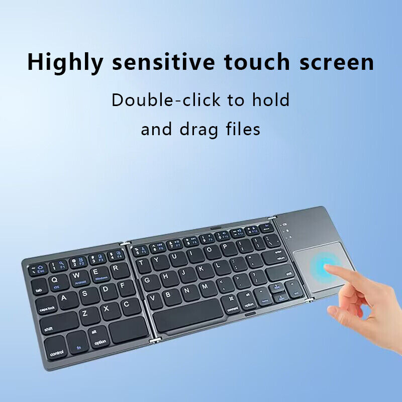 Compact Foldable Bluetooth Keyboard with Touchpad