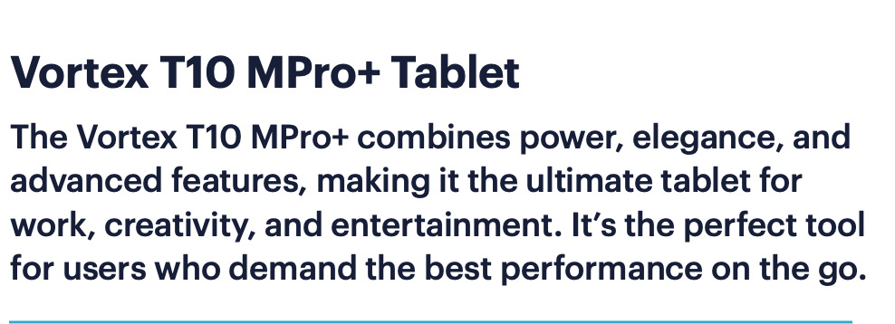 Vortex T10 MPRO+ Tablet with 4GB RAM and 64GB Storage