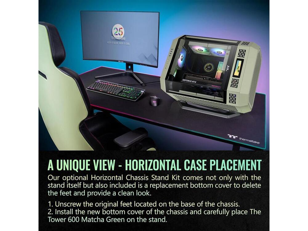Thermaltake Tower 600 Matcha Green Mid-Tower ATX Case with 3 Tempered Glass Panels