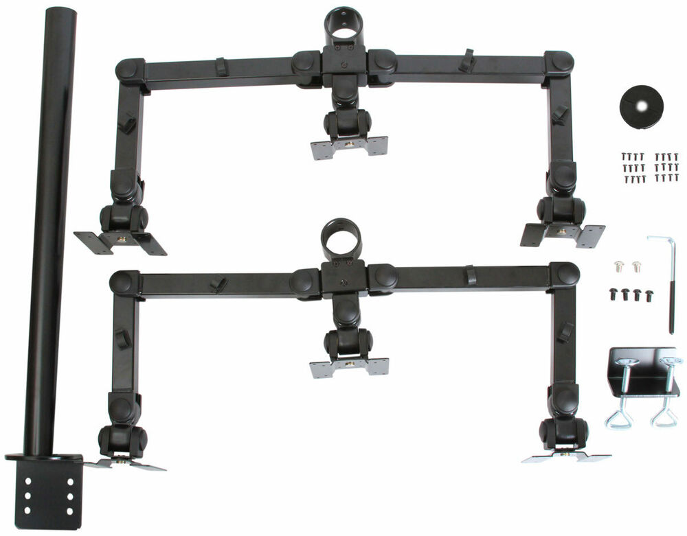 MonMount Hex/Six LCD Monitor Stand Desk Mount with Adjustable Positioning