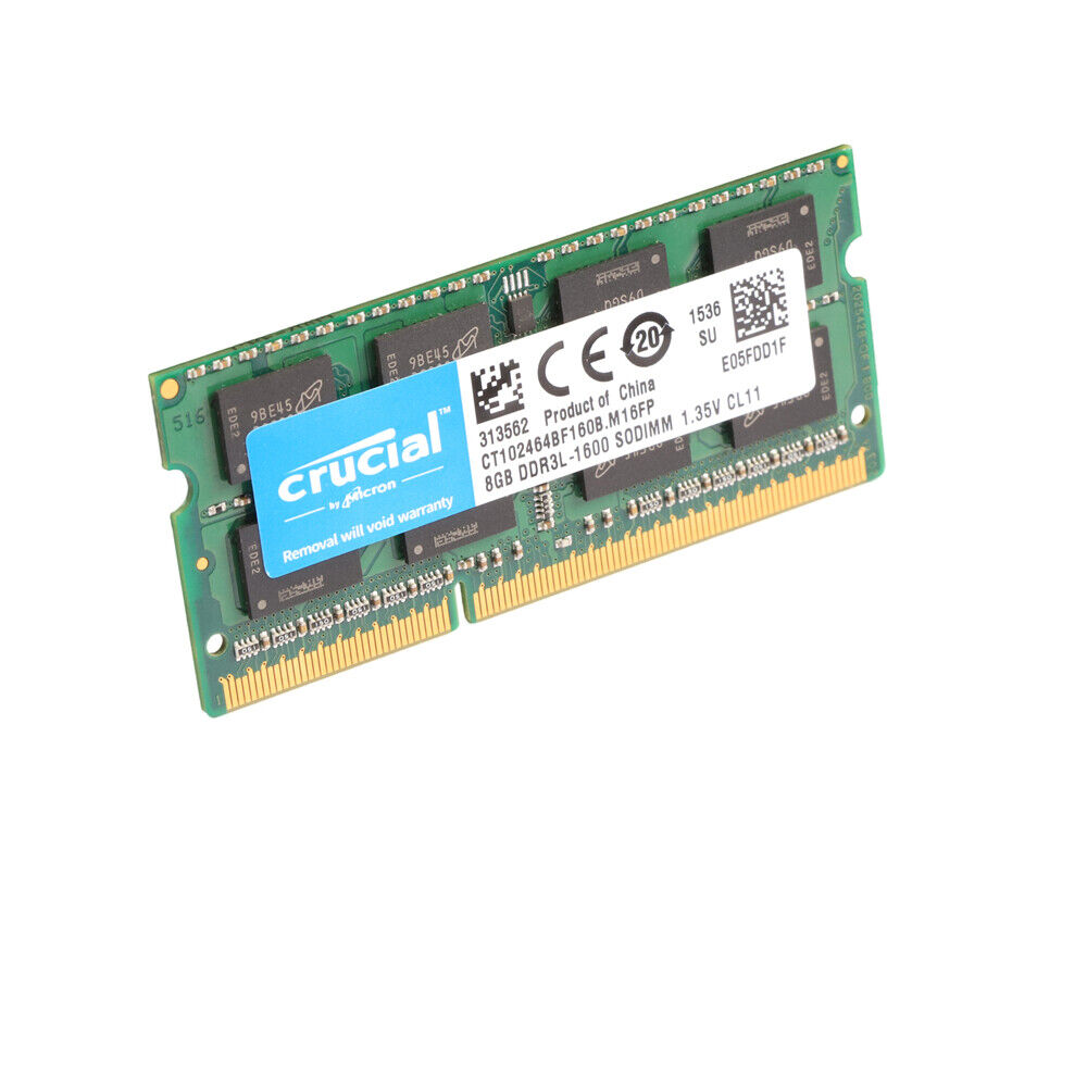 10-Pack Crucial 8GB DDR3L 1600MHz SODIMM Laptop Memory