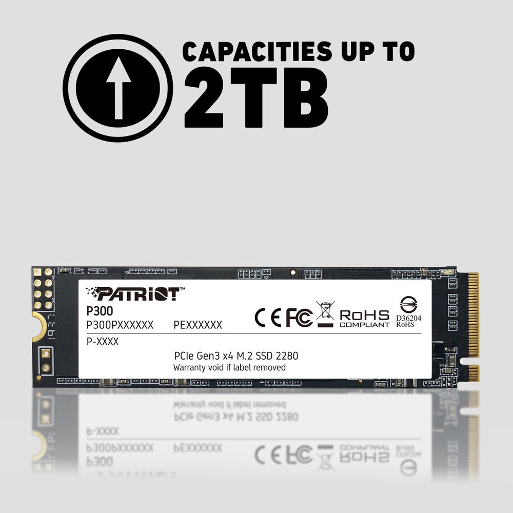 Patriot P300 M.2 2280 PCIe Gen3x4 NVMe Internal SSD - 128GB to 2TB