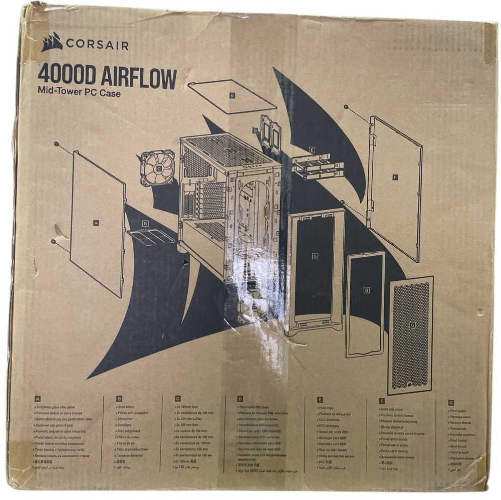 CORSAIR 4000D AIRFLOW Tempered Glass Mid-Tower ATX Case - Open Box NEW