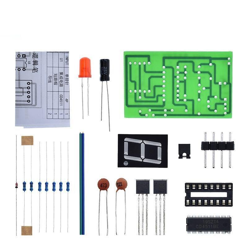 LED Logic Pen DIY PCB Digital Display Soldering Board for Electronic Test Circuit