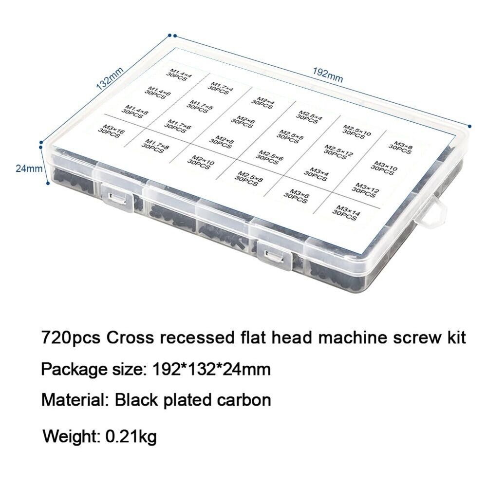 720pcs Complete Computer Repair Screw Set in Various Sizes and Materials