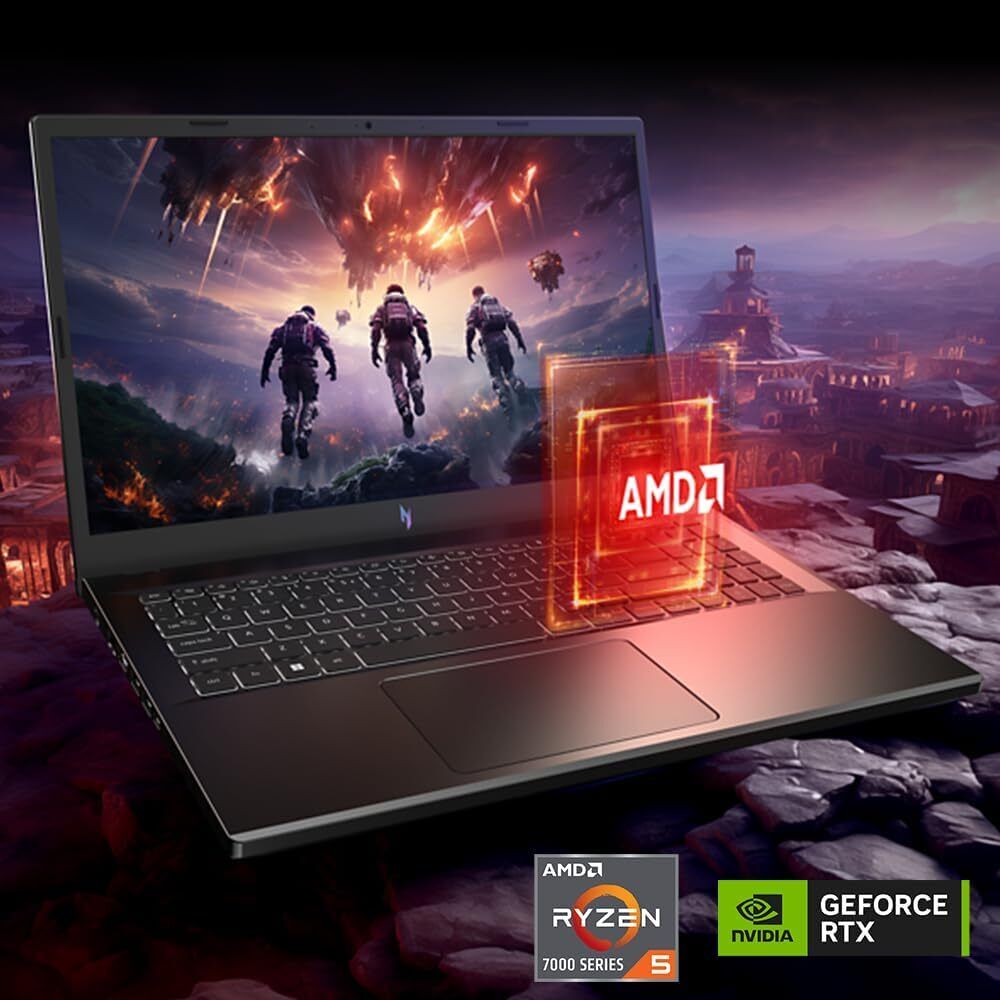 Acer Nitro V 15.6" FHD Gaming Laptop with Ryzen 5 7535HS, RTX 4050, 16GB RAM, 512GB SSD