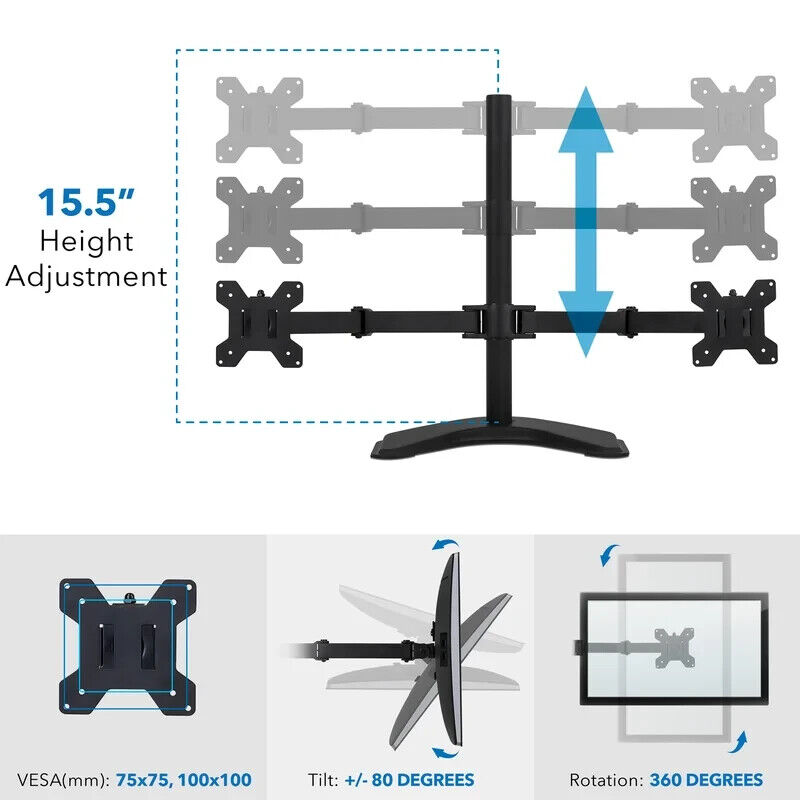 VIVO V002F/FW Dual Monitor Stand for Computers