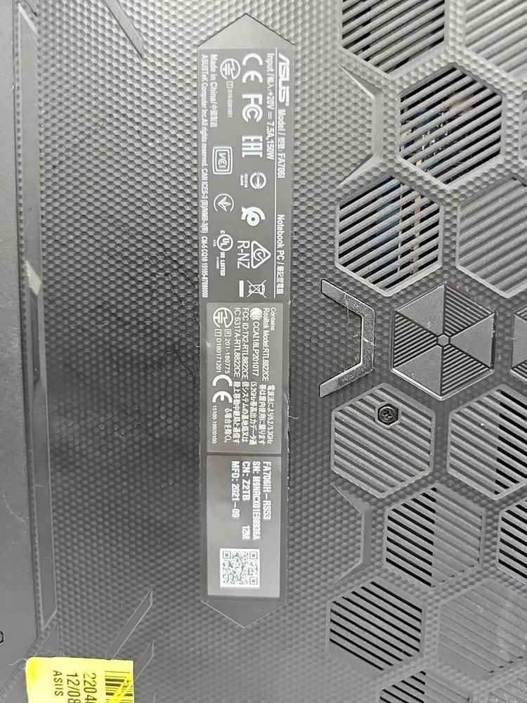 ASUS Tuf Gaming A17 FA706IH 17.3" Laptop with Ryzen 5 4600H, 8GB RAM, 512GB SSD, GeForce GTX 1650