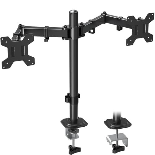 Fully Adjustable Dual Monitor Desk Mount for 32 Inch Screens, Supports up to 17.6lbs