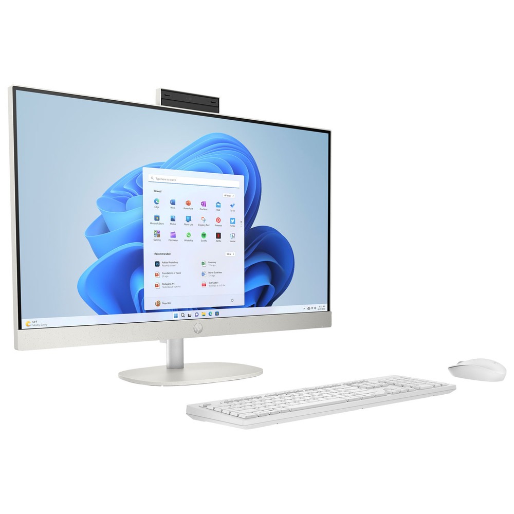 HP 27-CR00 27 FHD Touch All-in-One PC, AMD Ryzen 7 7730U, 16GB RAM, 1TB SSD, Windows 11 Home, White