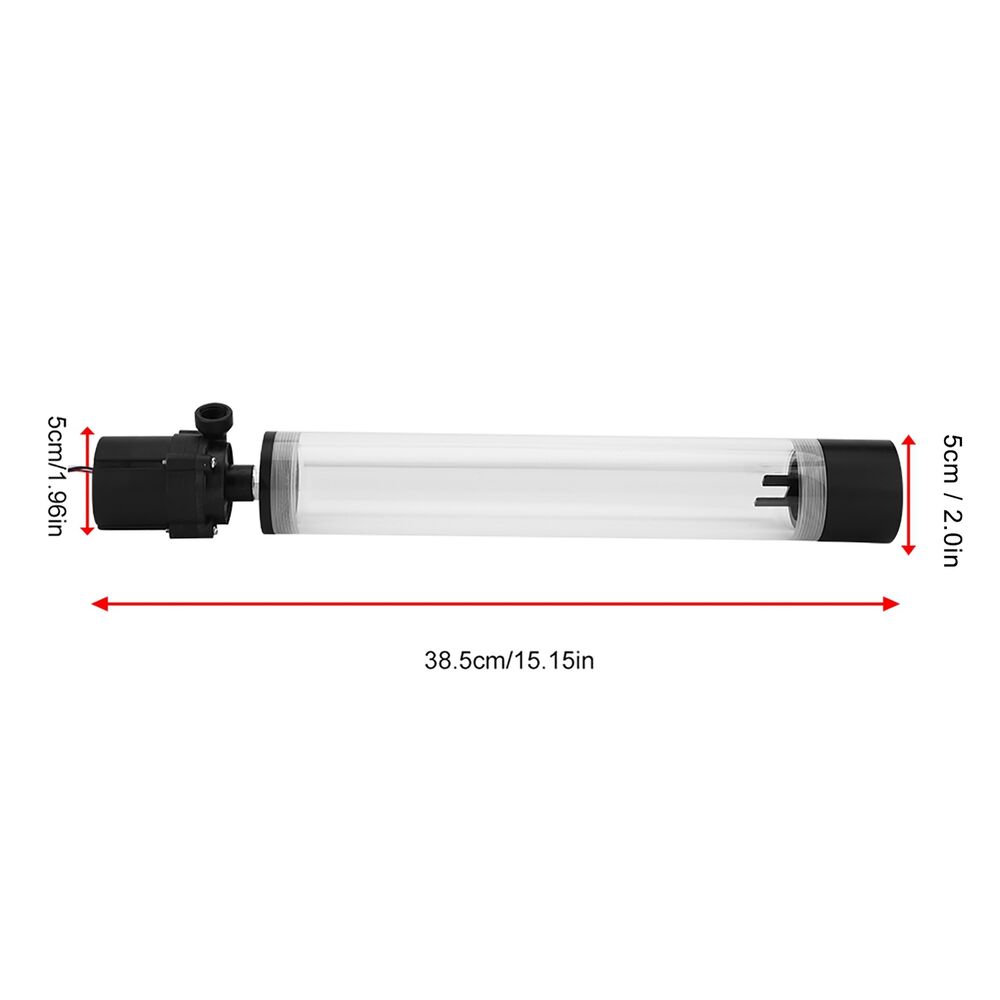 Acrylic Computer DIY Water Cooling Cylinder Reservoir with 19W Pump G1/4