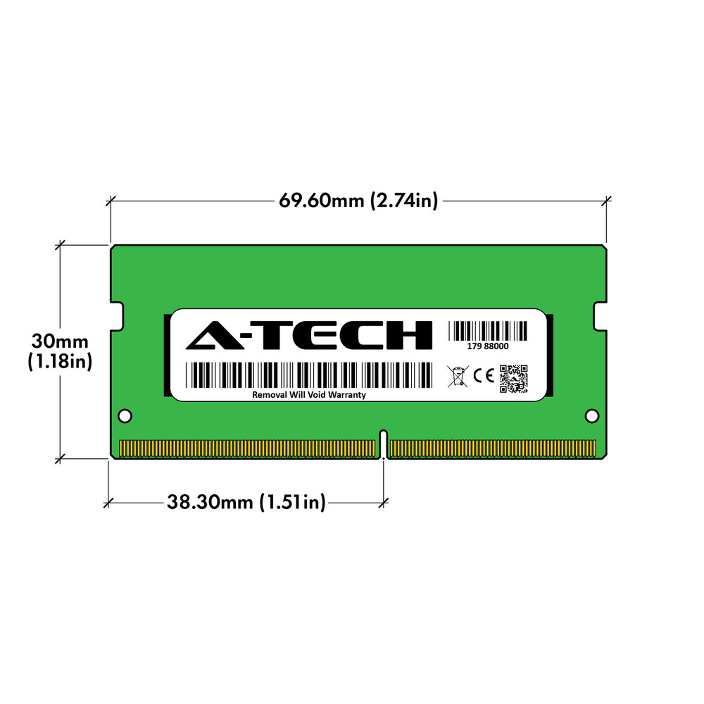 A-Tech 32GB (2x16GB) PC4-25600 SODIMM DDR4 3200MHz Non-ECC Laptop Memory RAM