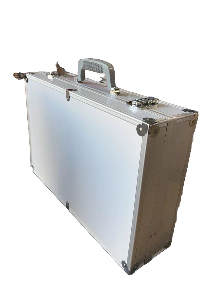 T.z Aluminum Storage Case with 2 Keys, 20*14*5.8 Inches, Silver