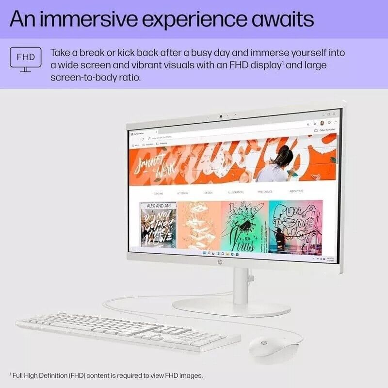 2024 HP All-In-One Computer Desktop 21.5 Intel Celeron 16GB 1TB SSD Win 11 Pro