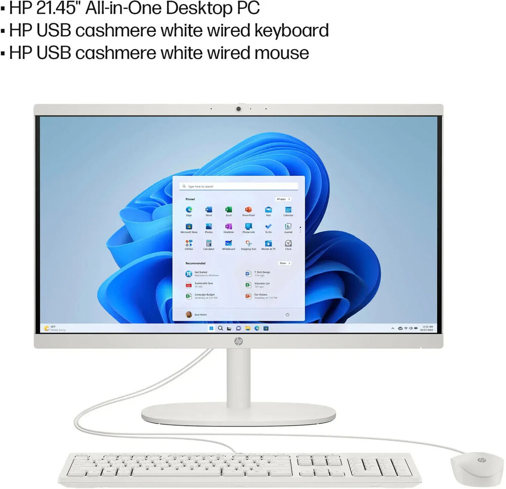 HP All-in-One Desktop 22-dg0140 (9U9S0AA) Cashmere White