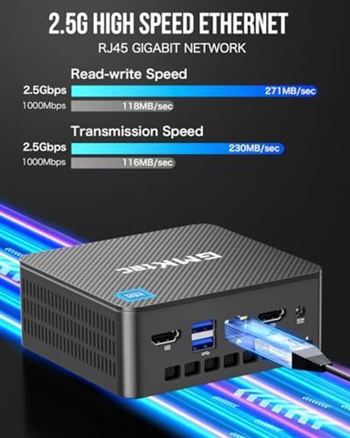 GMKtec Mini PC, Intel N100 Windows 11 Pro (3.4GHz), 16GB DDR4 1TB PCIe M.2